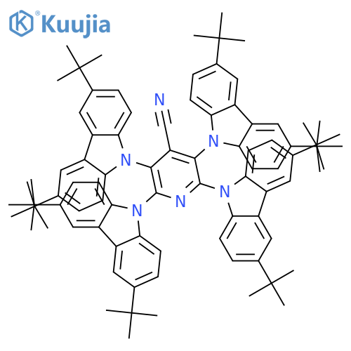 2,3,5,6-tetrakis(3,6-di-tert-butyl-9H-carbazol-9-yl)isonicotinonitrile structure