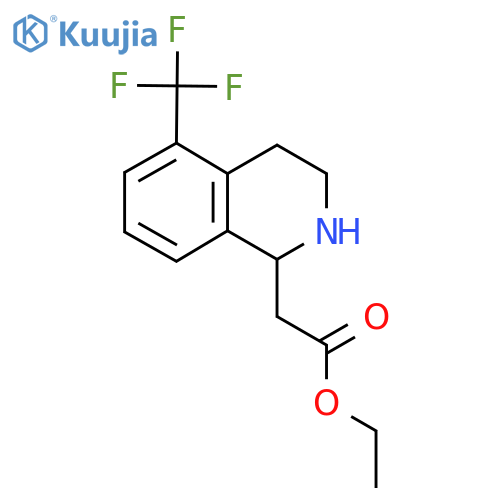 Ethyl 2-[5-(trifluoromethyl)-1,2,3,4-tetrahydroisoquinolin-1-yl]acetate structure