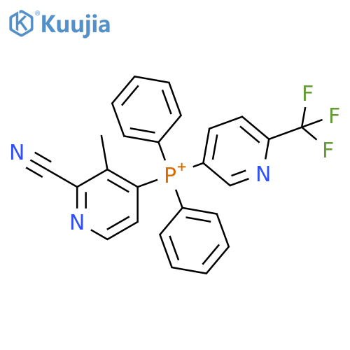 (2-Cyano-3-methyl-4-pyridinyl)diphenyl[6-(trifluoromethyl)-3-pyridinyl]phosphonium structure