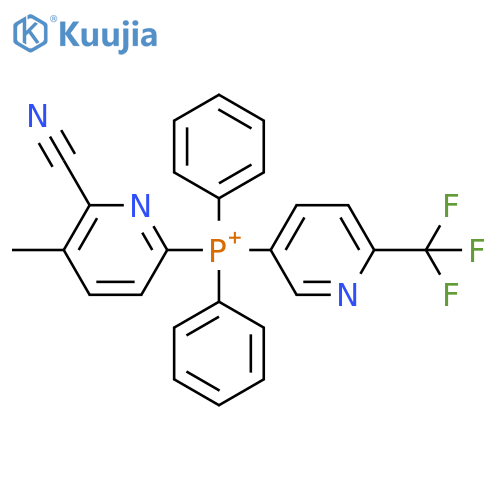 (6-Cyano-5-methyl-2-pyridinyl)diphenyl[6-(trifluoromethyl)-3-pyridinyl]phosphonium structure