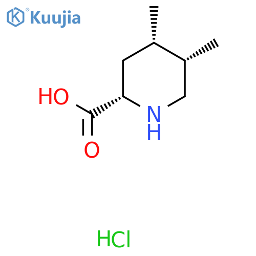 (2S,4S,5S)-4,5-Dimethylpiperidine-2-carboxylic acid;hydrochloride structure