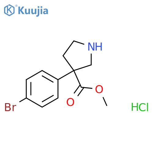 Methyl 3-(4-bromophenyl)pyrrolidine-3-carboxylate;hydrochloride structure