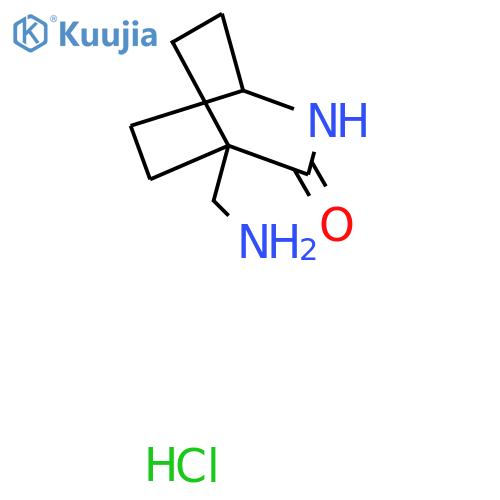 4-(Aminomethyl)-2-azabicyclo[2.2.2]octan-3-one;hydrochloride structure