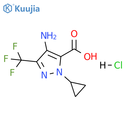 1H-Pyrazole-5-carboxylic acid, 4-amino-1-cyclopropyl-3-(trifluoromethyl)-, hydrochloride (1:1) structure