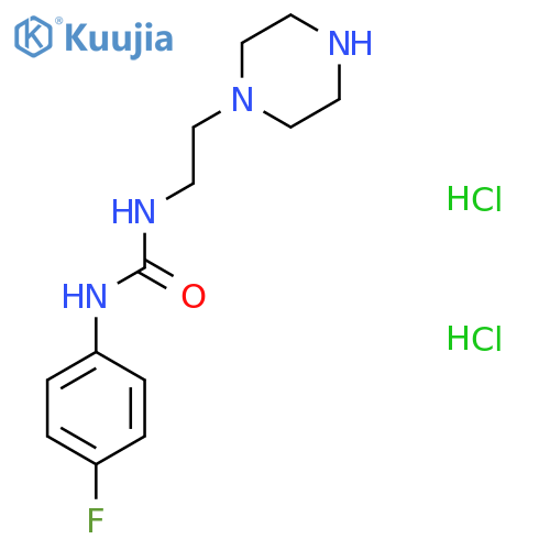 1-(4-Fluorophenyl)-3-(2-piperazin-1-ylethyl)urea;dihydrochloride structure