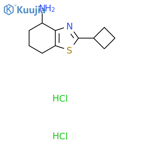 2-Cyclobutyl-4,5,6,7-tetrahydro-1,3-benzothiazol-4-amine;dihydrochloride structure