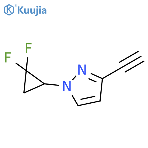 1H-Pyrazole, 1-(2,2-difluorocyclopropyl)-3-ethynyl- structure