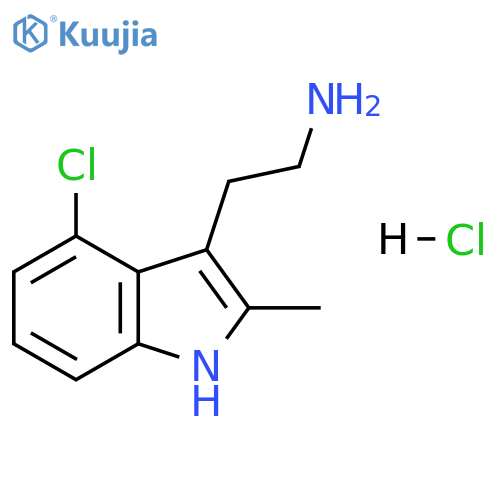 1H-Indole-3-ethanamine, 4-chloro-2-methyl-, hydrochloride (1:1) structure