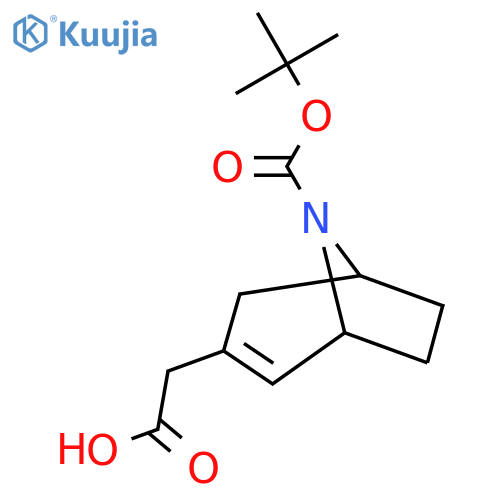 2-[8-[(2-Methylpropan-2-yl)oxycarbonyl]-8-azabicyclo[3.2.1]oct-2-en-3-yl]acetic acid structure