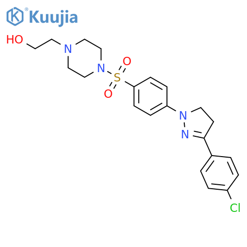 1-Piperazineethanol,4-[[4-[3-(4-chlorophenyl)-4,5-dihydro-1H-pyrazol-1-yl]phenyl]sulfonyl]- structure