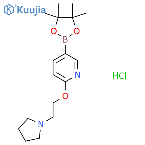 2-(2-Pyrrolidin-1-yl-ethoxy)-pyridine-5-boronic acid pinacol ester hydrochloride structure