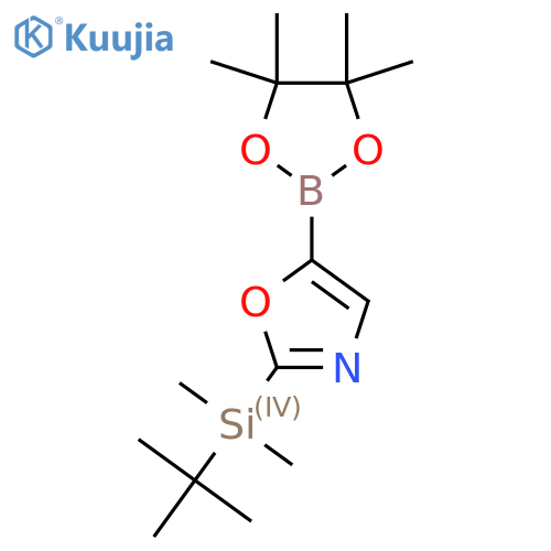 2-(Tert-Butyl-dimethyl-silanyl)-oxazole-5-boronic acdi pinacol ester structure