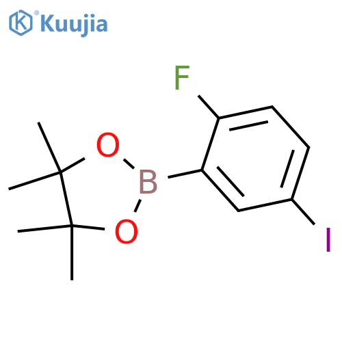 1,3,2-Dioxaborolane, 2-(2-fluoro-5-iodophenyl)-4,4,5,5-tetramethyl- structure