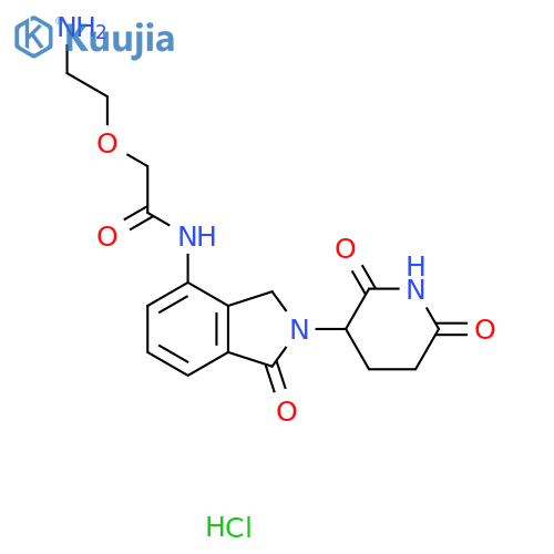 2-(2-aminoethoxy)-N-[2-(2,6-dioxopiperidin-3-yl)-1-oxo-3H-isoindol-4-yl]acetamide;hydrochloride structure