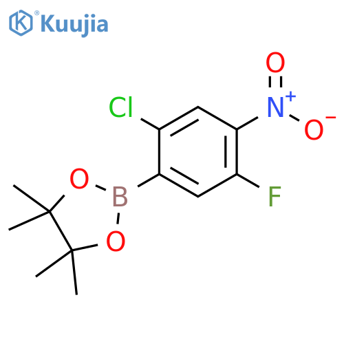 1,3,2-Dioxaborolane, 2-(2-chloro-5-fluoro-4-nitrophenyl)-4,4,5,5-tetramethyl- structure