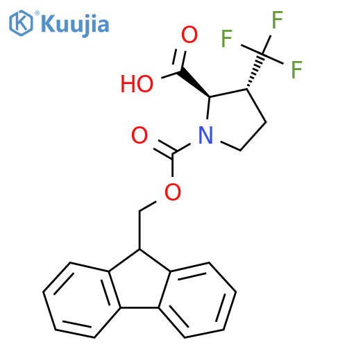 (2R,3R)-1-{[(9H-fluoren-9-yl)methoxy]carbonyl}-3-(trifluoromethyl)pyrrolidine-2-carboxylic acid structure