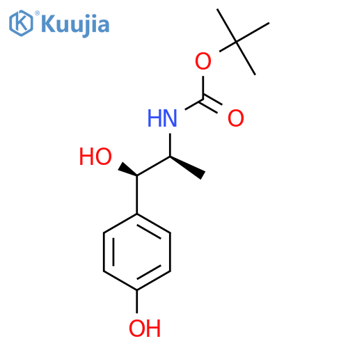 tert-butyl N-(1R,2S)-1-hydroxy-1-(4-hydroxyphenyl)propan-2-ylcarbamate structure