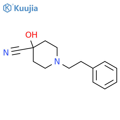 4-Hydroxy-1-phenethylpiperidine-4-carbonitrile structure
