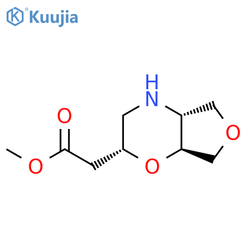 rac-methyl 2-[(2R,4aR,7aS)-hexahydro-2H-furo[3,4-b]morpholin-2-yl]acetate structure