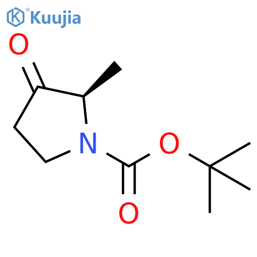 1-Pyrrolidinecarboxylic acid, 2-methyl-3-oxo-, 1,1-dimethylethyl ester, (2R)- structure