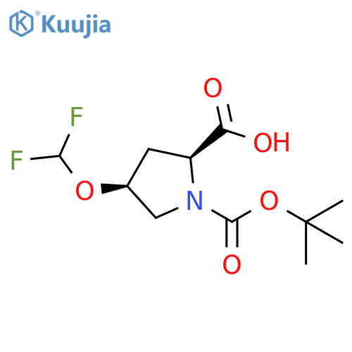 (2S,4S)-1-(tert-butoxy)carbonyl-4-(difluoromethoxy)pyrrolidine-2-carboxylic acid structure