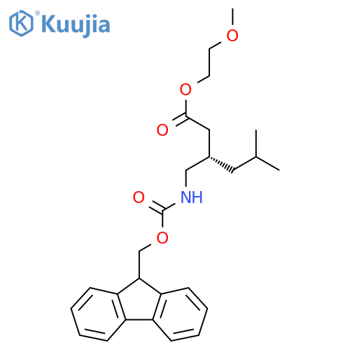 2-methoxyethyl (3S)-3-({[(9H-fluoren-9-ylmethoxy)carbonyl]amino}methyl)-5-methylhexanoate structure