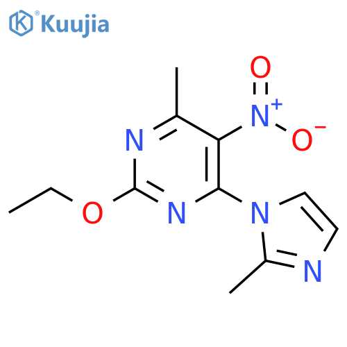 Pyrimidine, 2-ethoxy-4-methyl-6-(2-methyl-1H-imidazol-1-yl)-5-nitro- structure