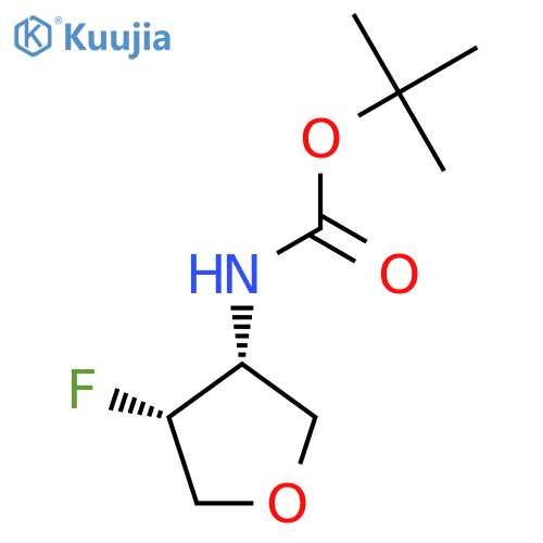 Tert-butyl cis-(4-fluorotetrahydrofuran-3-YL)carbamate structure