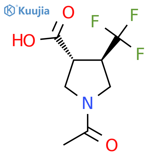 rac-(3R,4R)-1-acetyl-4-(trifluoromethyl)pyrrolidine-3-carboxylic acid structure