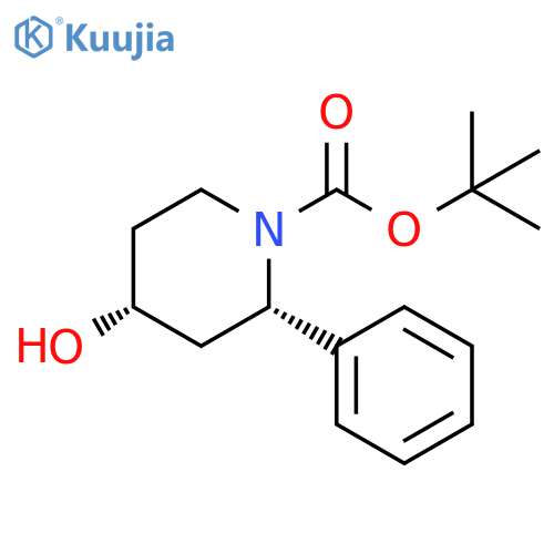 rac-tert-butyl (2R,4S)-4-hydroxy-2-phenylpiperidine-1-carboxylate structure