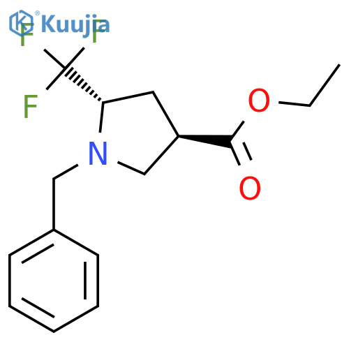 (3R,5S)-1-Benzyl-5-trifluoromethyl-pyrrolidine-3-carboxylic acid ethyl ester structure