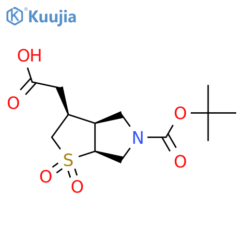 2-{5-(tert-butoxy)carbonyl-1,1-dioxo-hexahydro-2H-1lambda6-thieno2,3-cpyrrol-3-yl}acetic acid structure