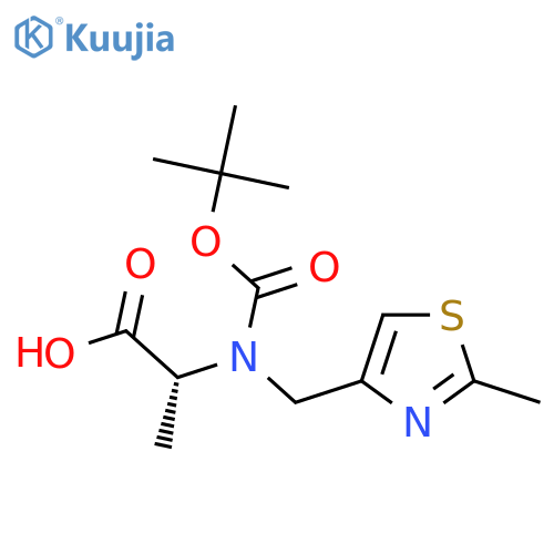 (2R)-2-{(tert-butoxy)carbonyl(2-methyl-1,3-thiazol-4-yl)methylamino}propanoic acid structure