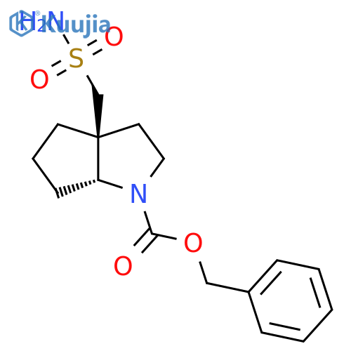 benzyl 3a-(sulfamoylmethyl)-octahydrocyclopentabpyrrole-1-carboxylate structure