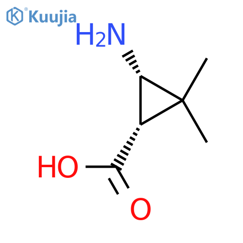 rac-(1R,3R)-3-amino-2,2-dimethylcyclopropane-1-carboxylic acid structure