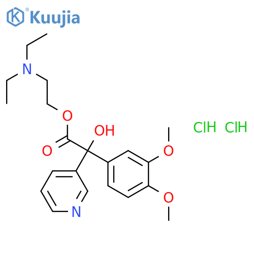 3-Pyridineacetic acid, a-(3,4-dimethoxyphenyl)-a-hydroxy-, 2-(diethylamino)ethylester, hydrochloride (1:2) structure