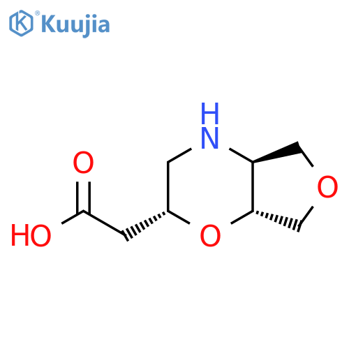 rac-2-[(2R,4aS,7aR)-hexahydro-2H-furo[3,4-b]morpholin-2-yl]acetic acid structure