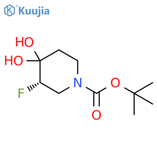 tert-butyl (3S)-3-fluoro-4,4-dihydroxy-piperidine-1-carboxylate structure