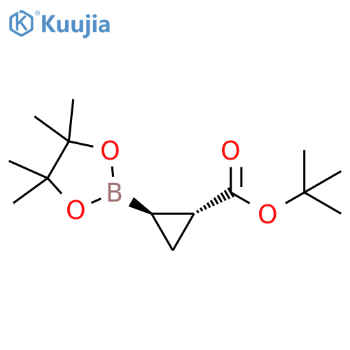 rel-1,1-Dimethylethyl (1R,2R)-2-(4,4,5,5-tetramethyl-1,3,2-dioxaborolan-2-yl)cyclopropanecarboxylate structure
