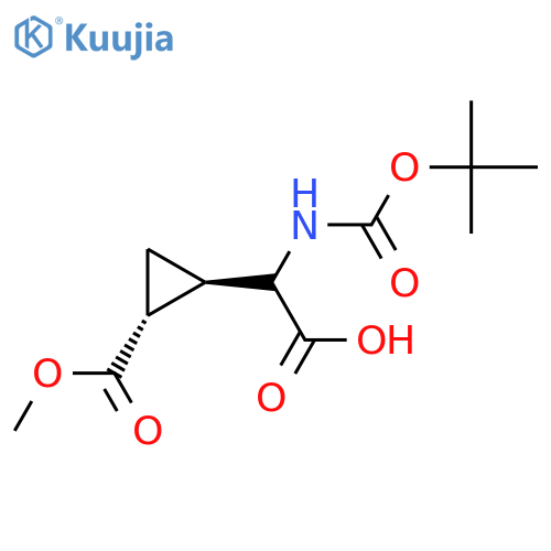 2-{(tert-butoxy)carbonylamino}-2-2-(methoxycarbonyl)cyclopropylacetic acid structure