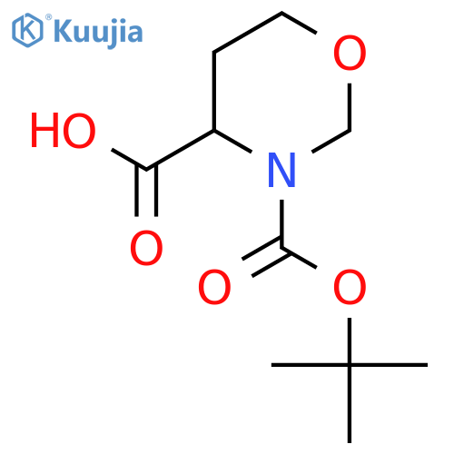 3-(tert-butoxy)carbonyl-1,3-oxazinane-4-carboxylic acid structure