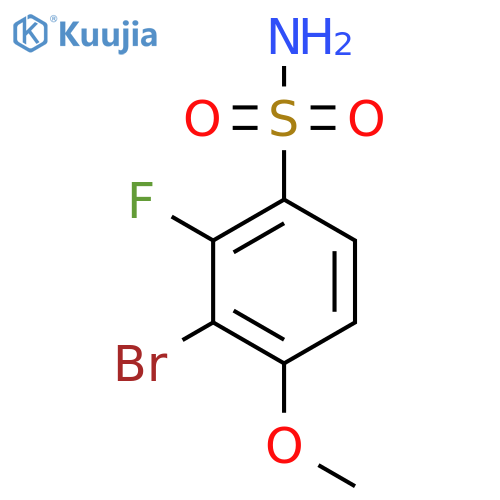 3-Bromo-2-fluoro-4-methoxybenzene-1-sulfonamide structure