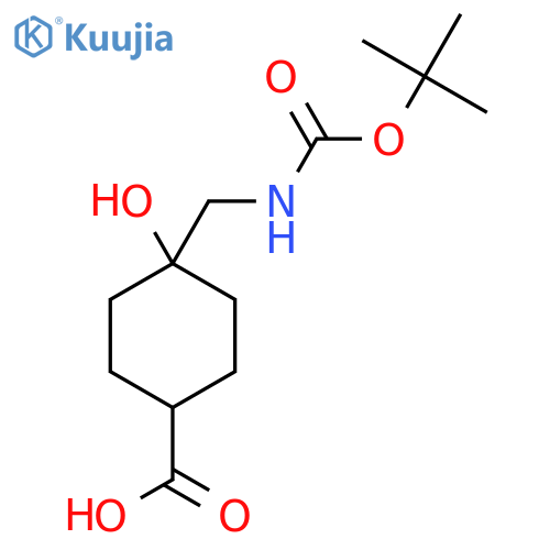 4-({(tert-butoxy)carbonylamino}methyl)-4-hydroxycyclohexane-1-carboxylic acid structure