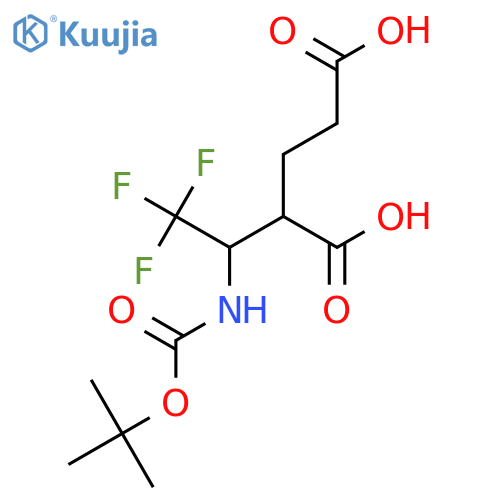 2-(1-{(tert-butoxy)carbonylamino}-2,2,2-trifluoroethyl)pentanedioic acid structure