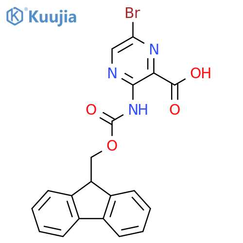 2-Pyrazinecarboxylic acid, 6-bromo-3-[[(9H-fluoren-9-ylmethoxy)carbonyl]amino]- structure