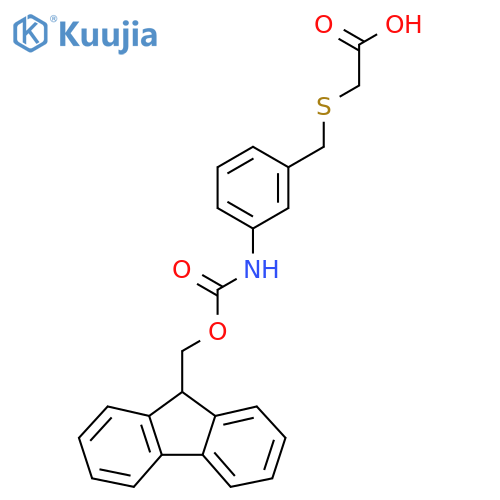 2-({[3-({[(9H-fluoren-9-yl)methoxy]carbonyl}amino)phenyl]methyl}sulfanyl)acetic acid structure