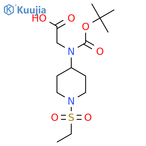 2-{(tert-butoxy)carbonyl1-(ethanesulfonyl)piperidin-4-ylamino}acetic acid structure
