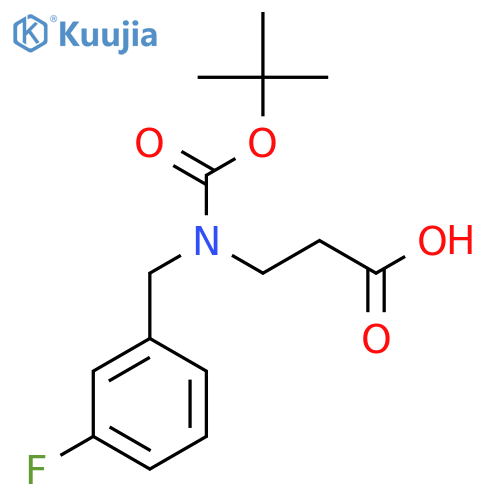 3-{(tert-butoxy)carbonyl(3-fluorophenyl)methylamino}propanoic acid structure