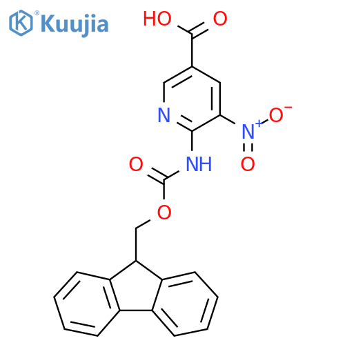 6-({[(9H-fluoren-9-yl)methoxy]carbonyl}amino)-5-nitropyridine-3-carboxylic acid structure
