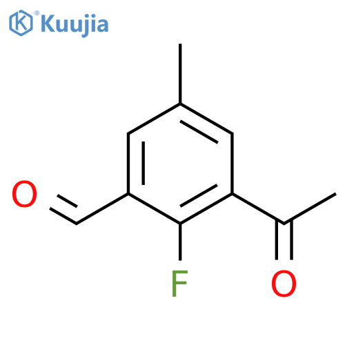 3-Acetyl-2-fluoro-5-methylbenzaldehyde structure